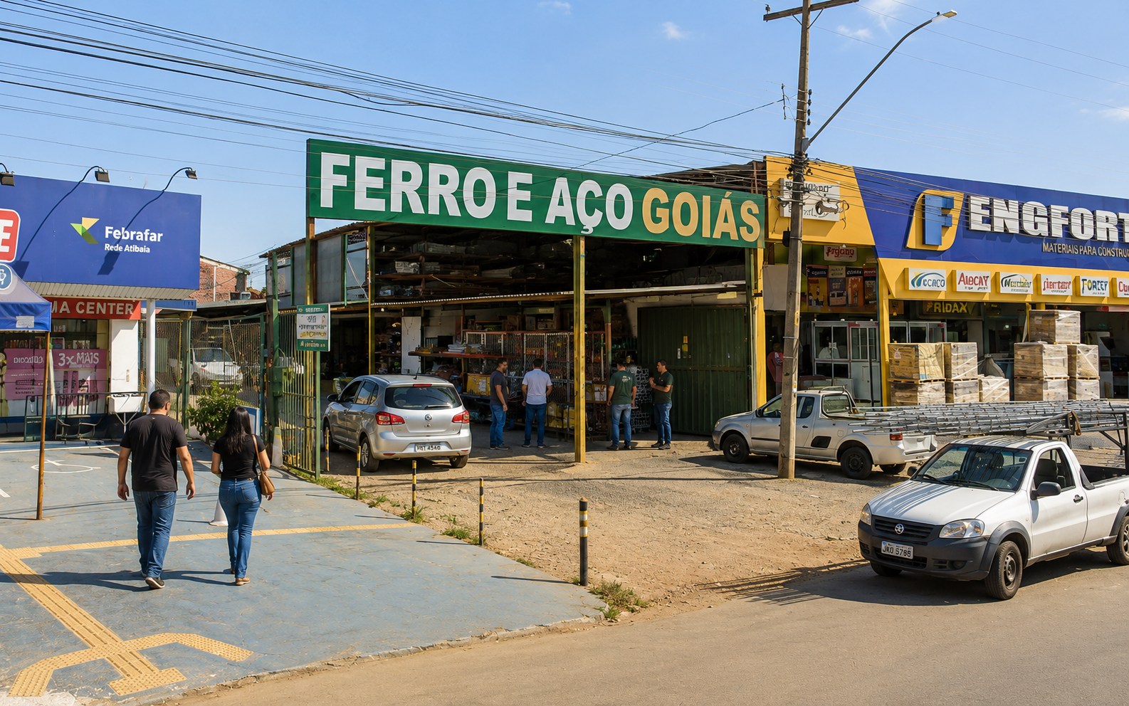 Galpão de estoque de ferro e aço